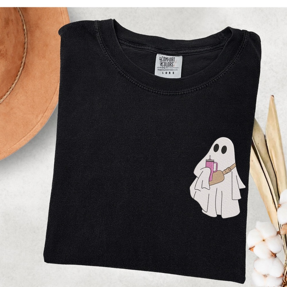 Embroidered Boo-Jee Ghost pocket logo  T-shirt